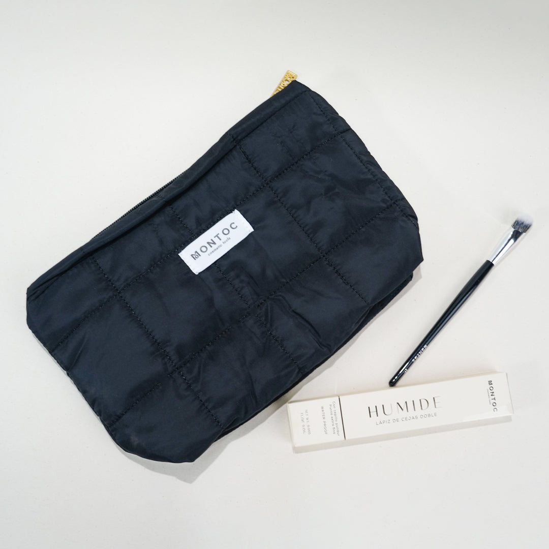 Cosmetiquera negra en tela MN0159