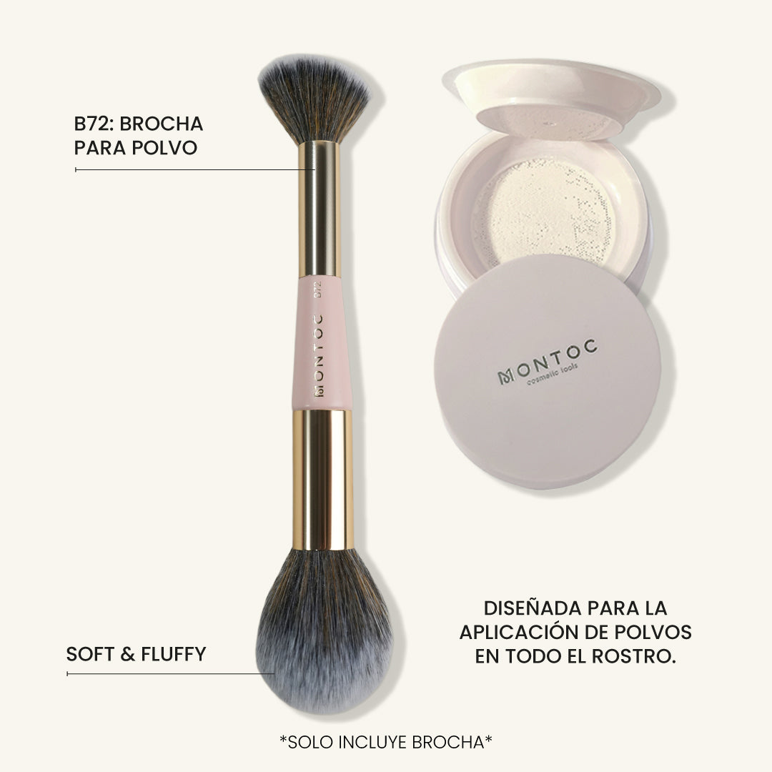 Brocha B72 Individual Doble Humide para Polvo - Brocha doble Powder Brush