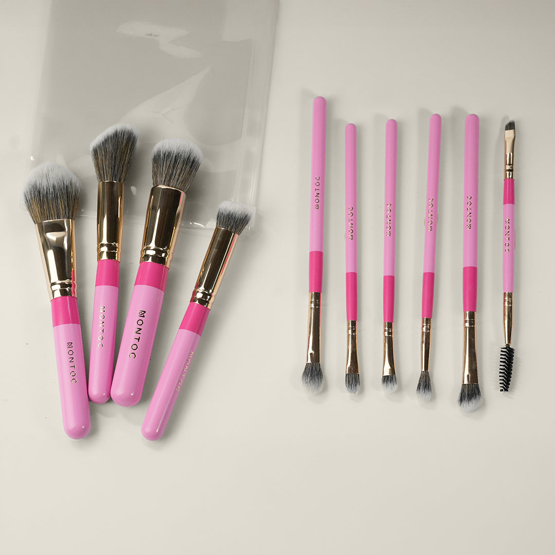 Kit de brochas Fluffy: Brochas de maquillaje para rostro y ojos