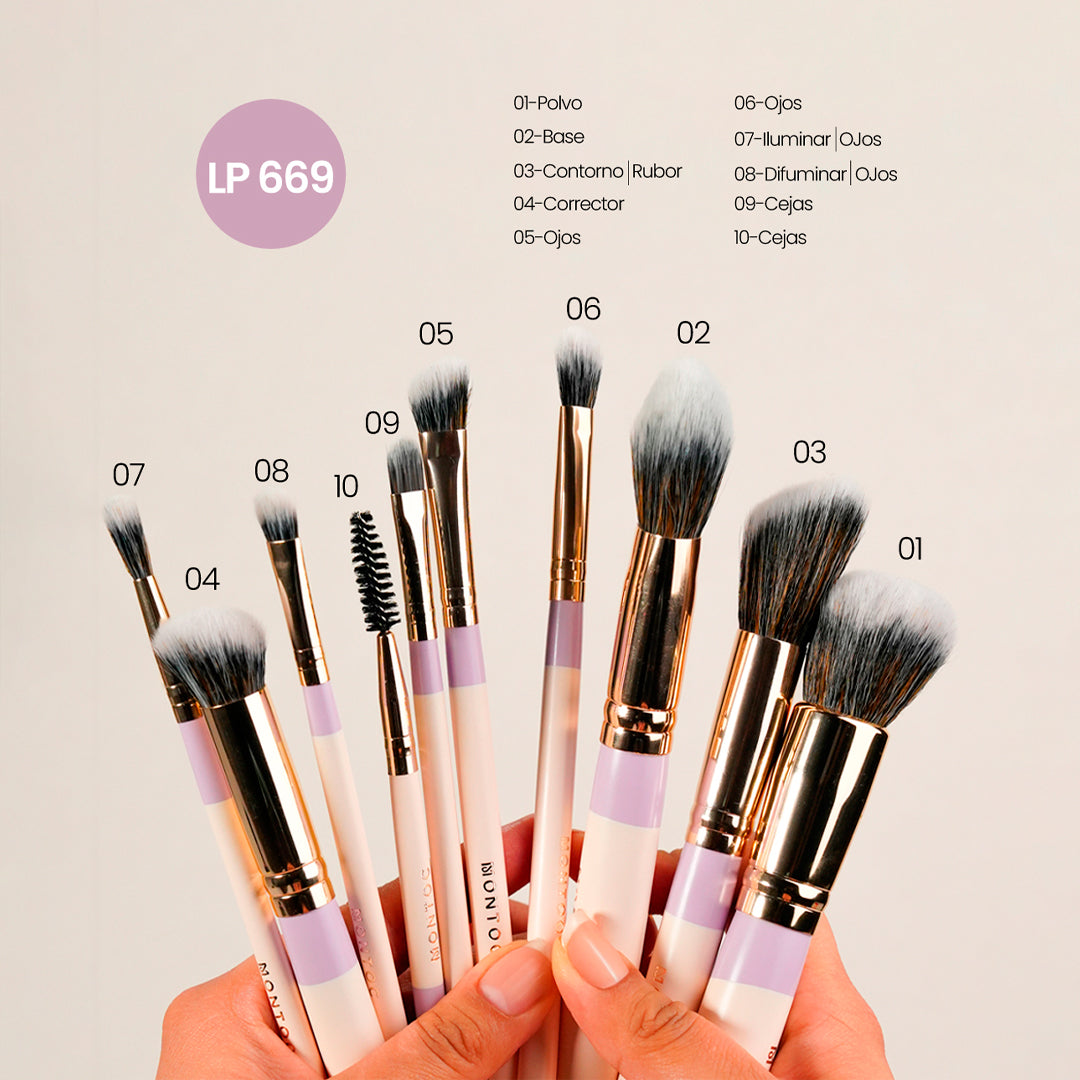 Kit de brochas Fluffy x 10 piezas