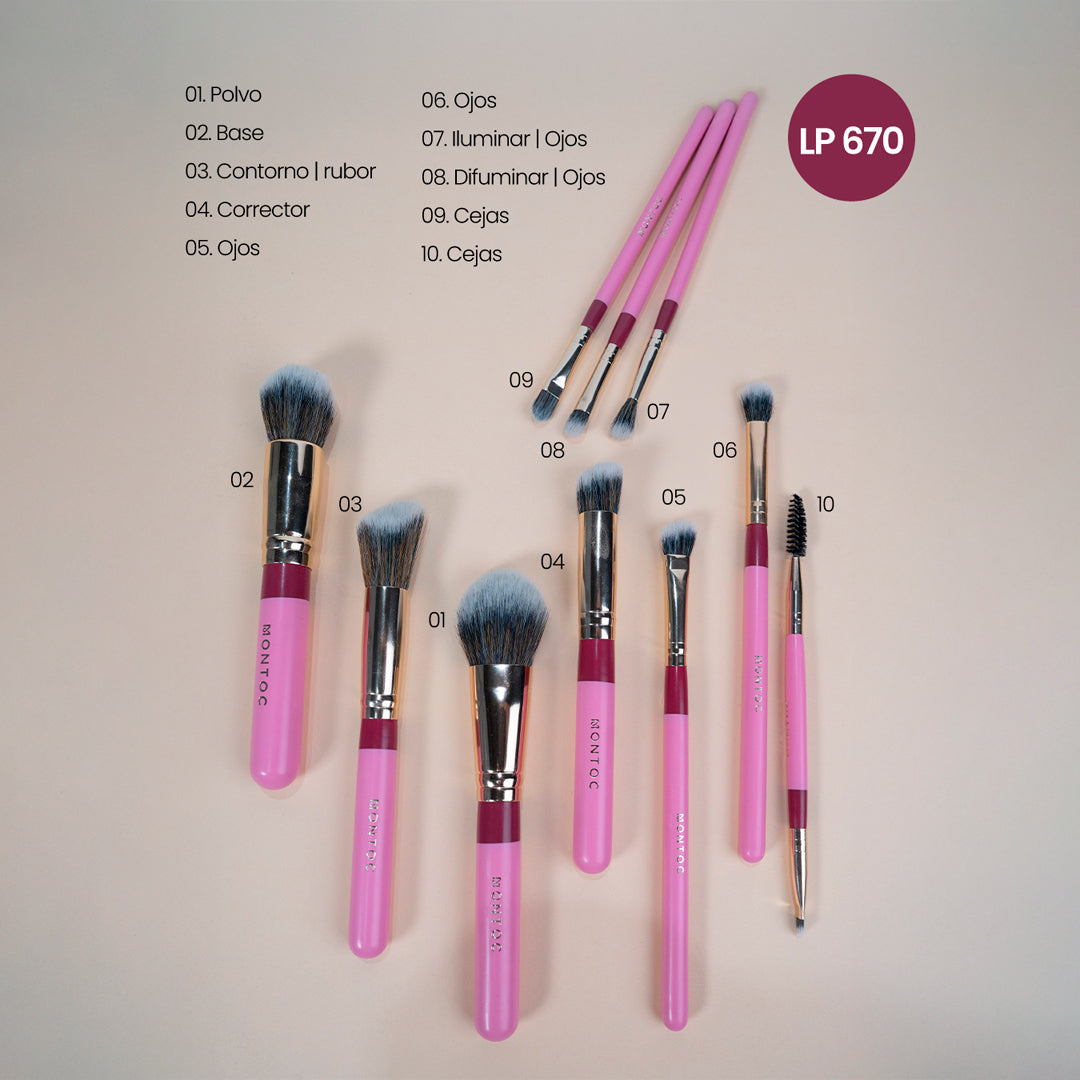 Kit de brochas Fluffy x 10 piezas