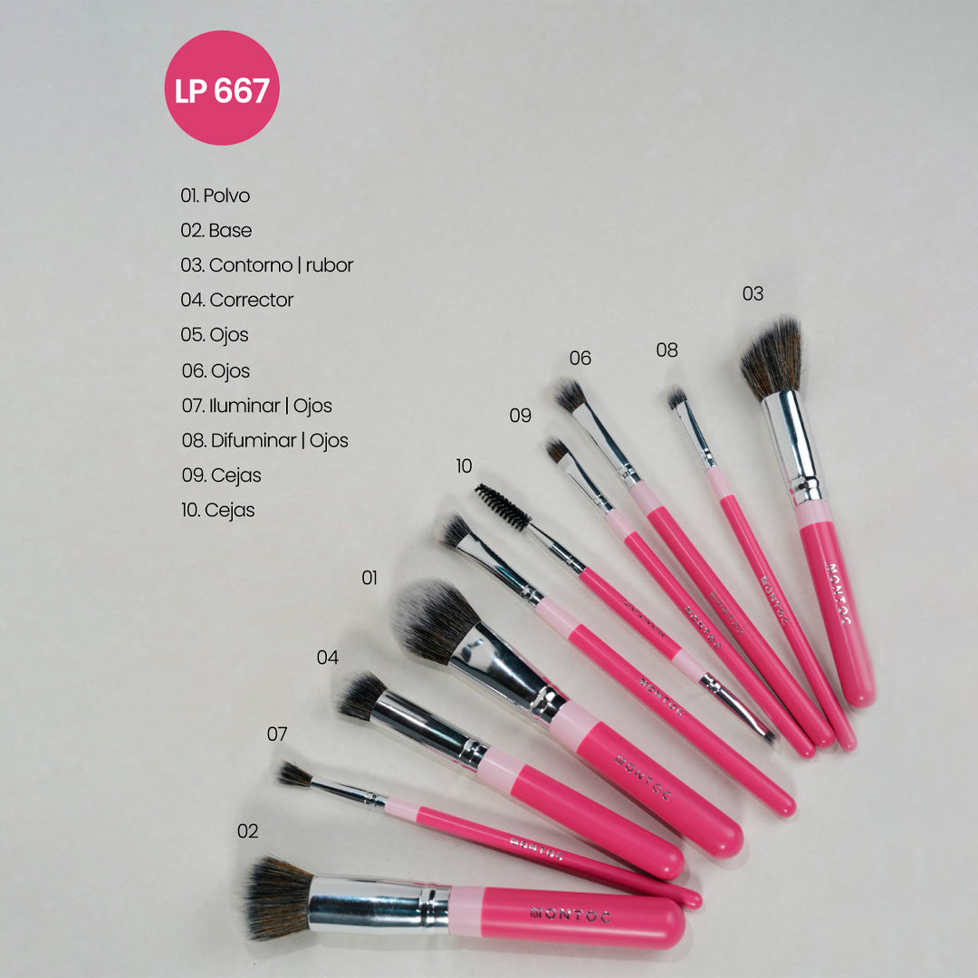 Kit de brochas Fluffy x 10 piezas