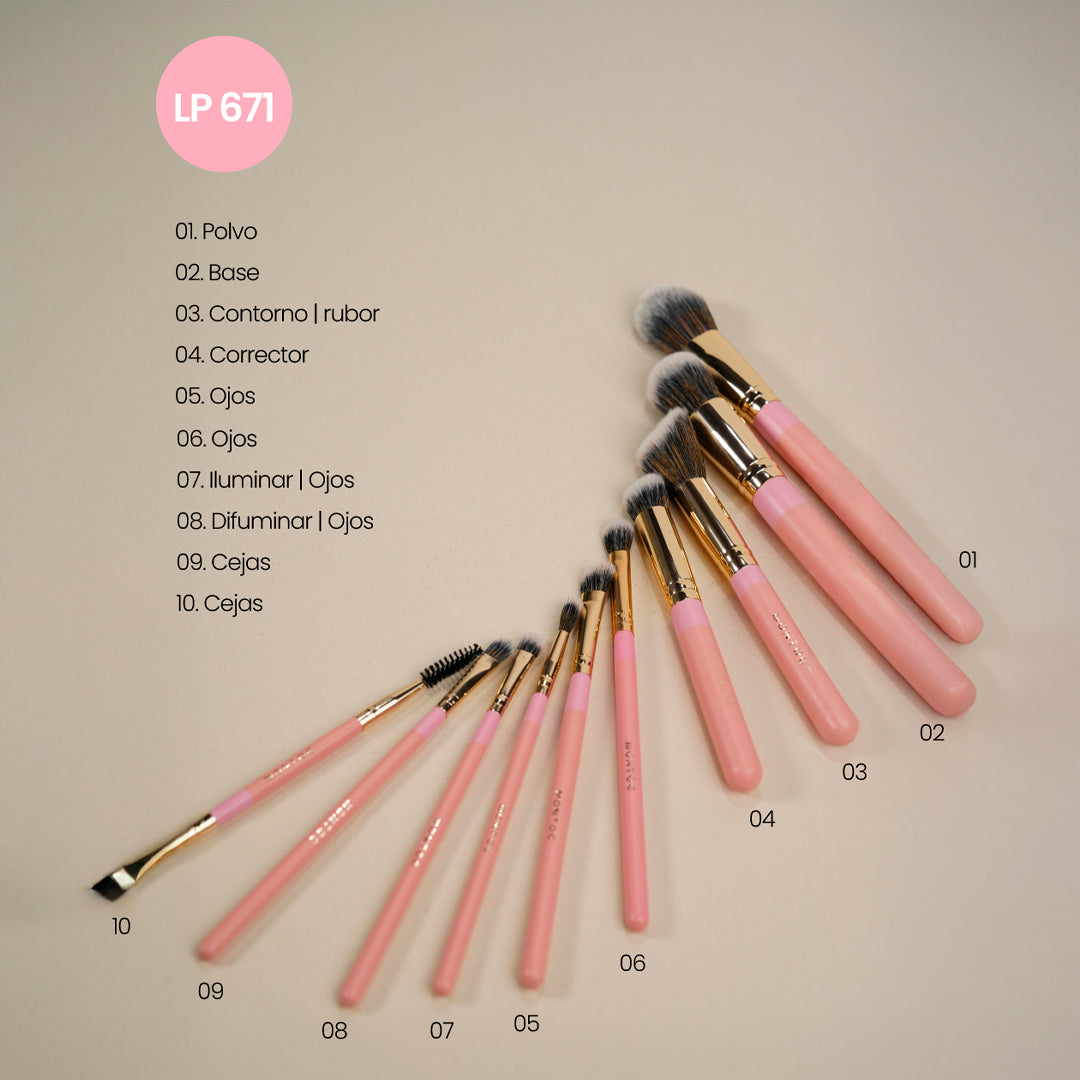 Kit de brochas Fluffy x 10 piezas