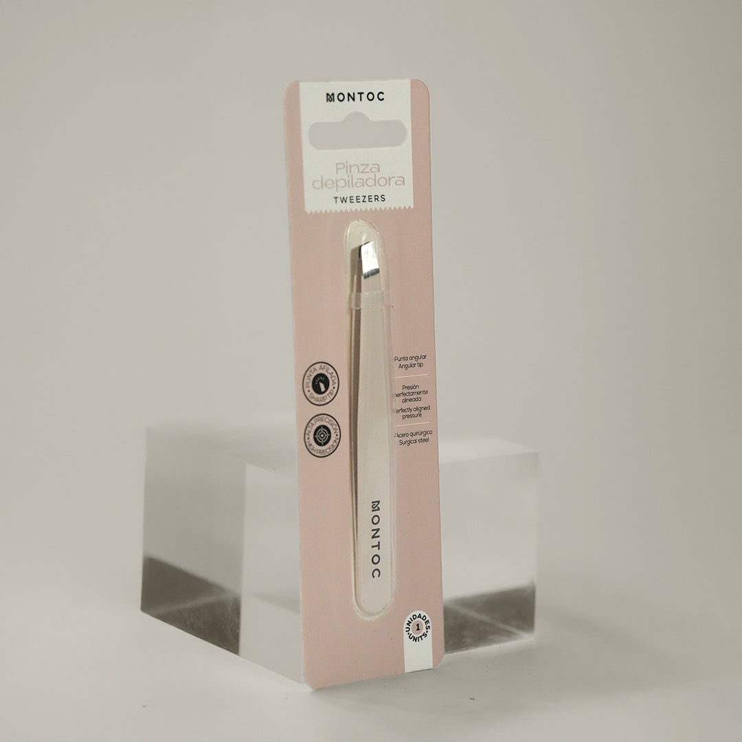 Pinza depiladora de punta angular para rostro