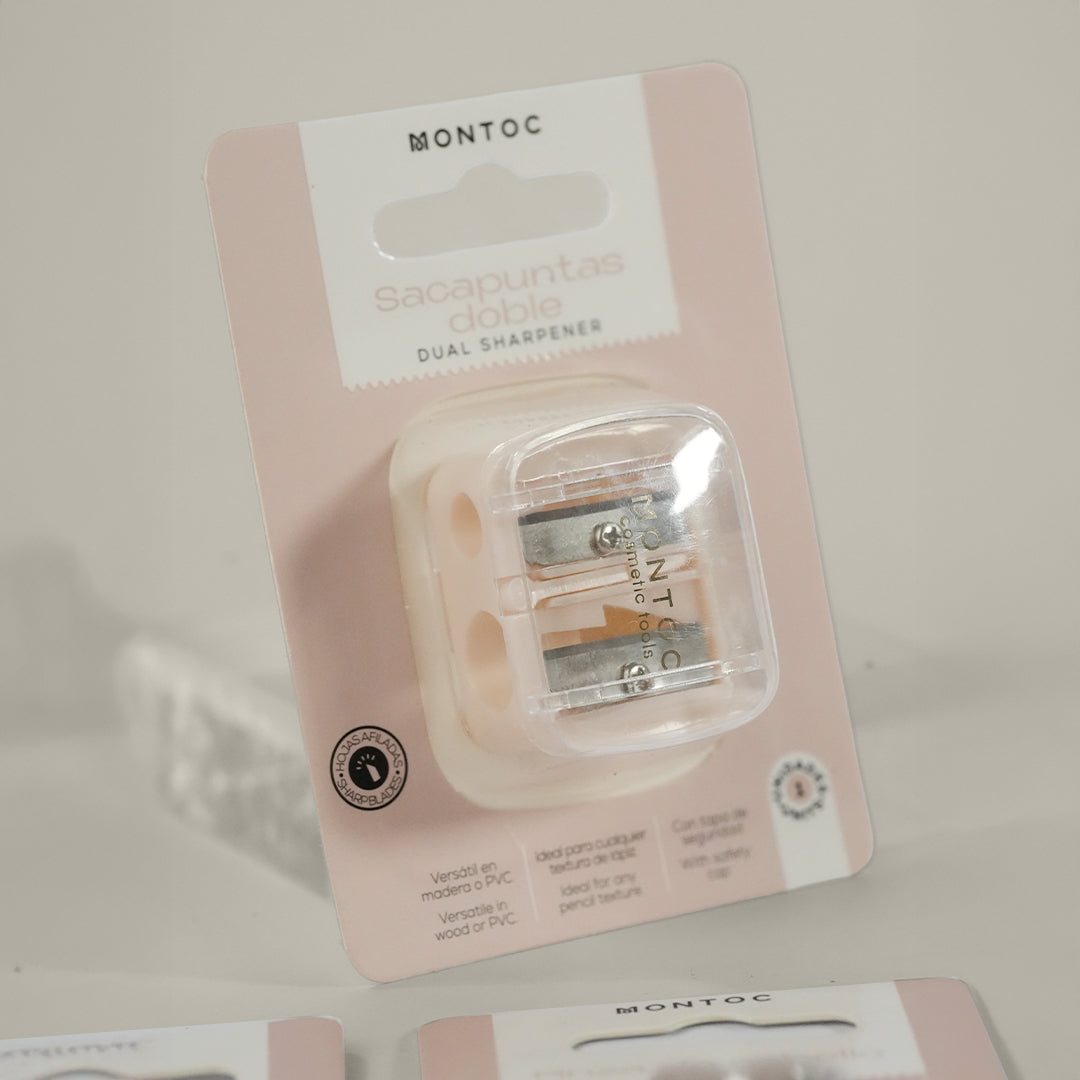 Sacapuntas con sistema de doble hoja