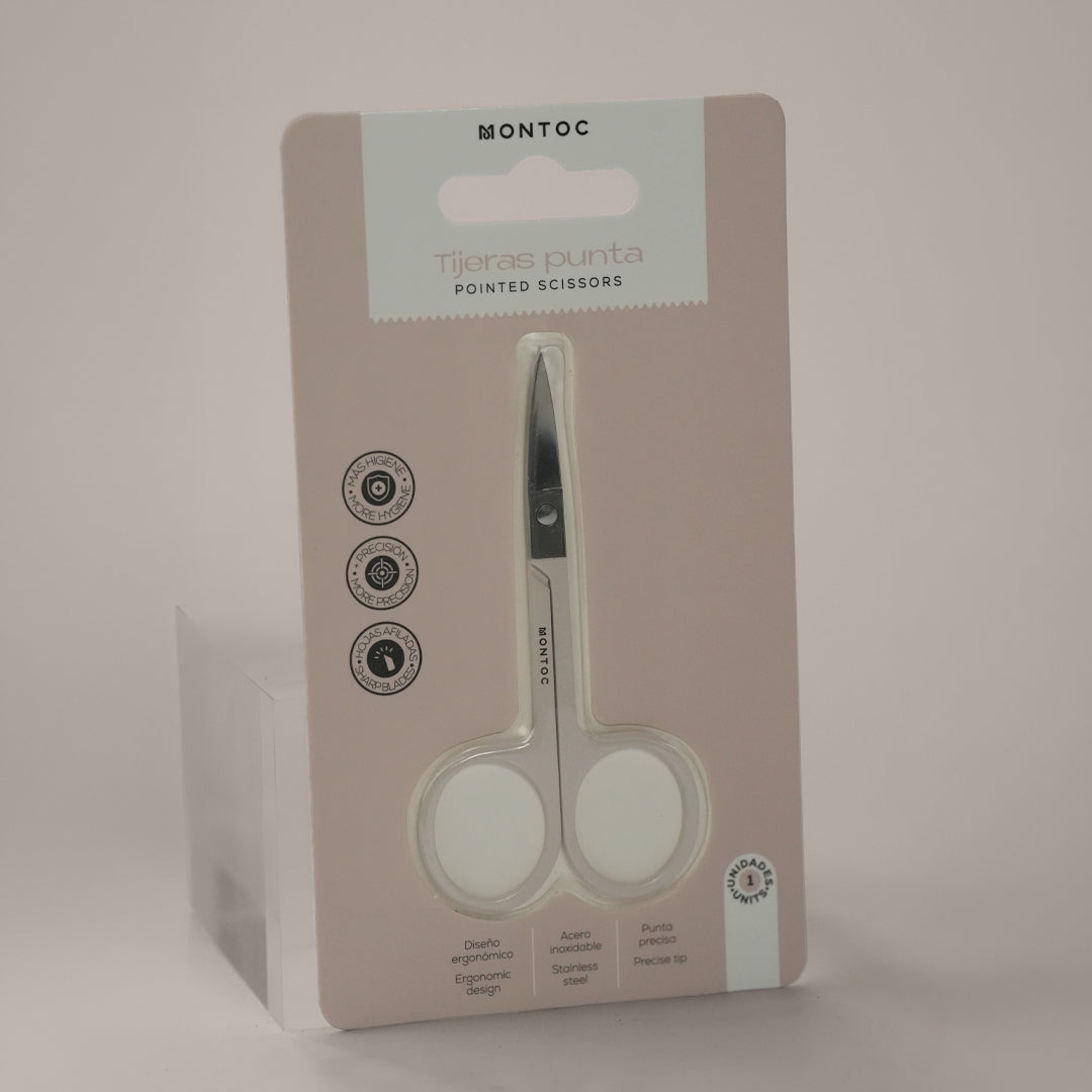 Tijera profesional de punta para cejas y vello facial 1 — Montoc