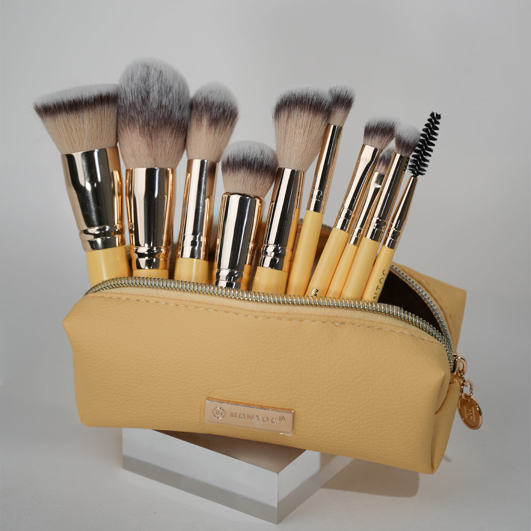 Kit mini brochas de maquillaje viajero limoncillo